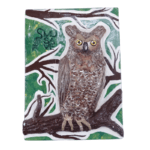 Cuadro yeso pintado buho